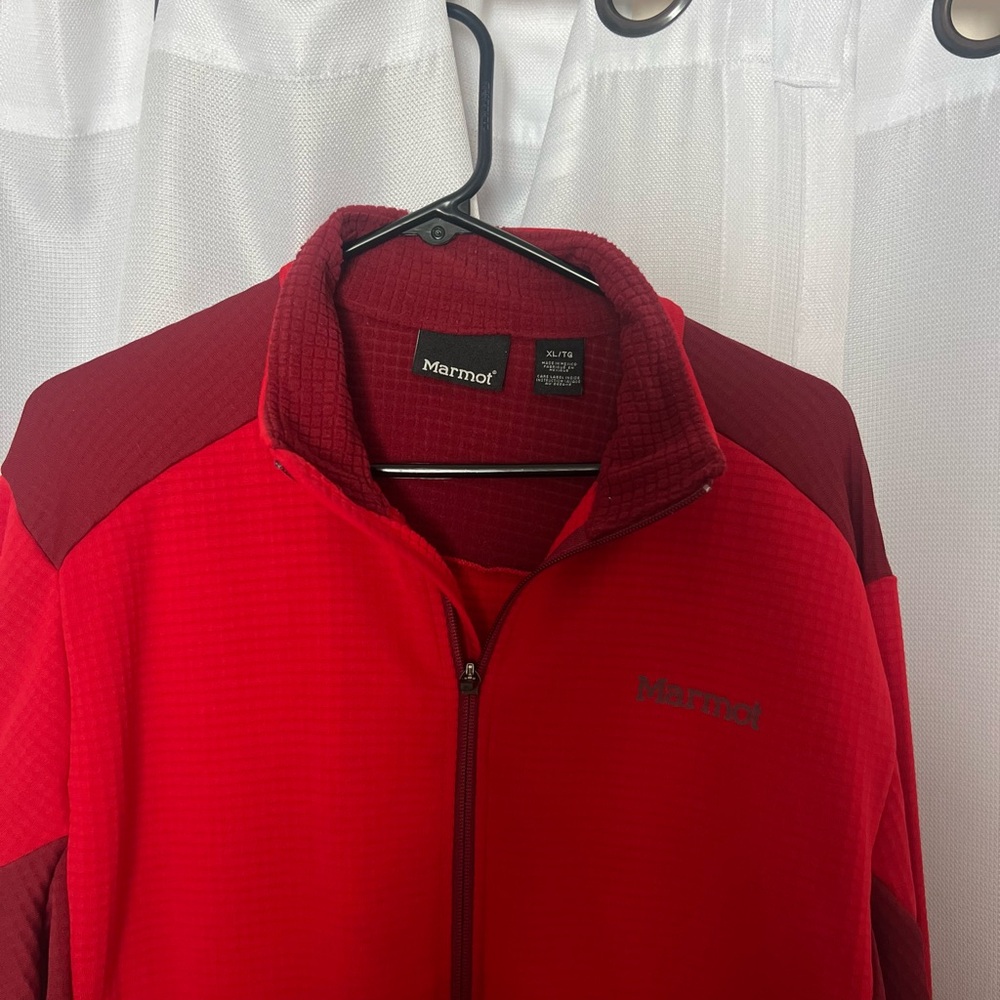 Marmot Red Performance Jacket With High Collar An… - image 3